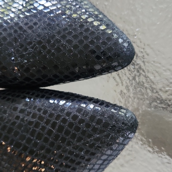 Black Faux Reptile Unisa Pointed Toe Low Heeled Pumps/Flats - Size 8.5 - Picture 11 of 15